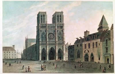 Het plein voor de Notre-Dame ten tijde van het Consulaat door Angelo Garbizza